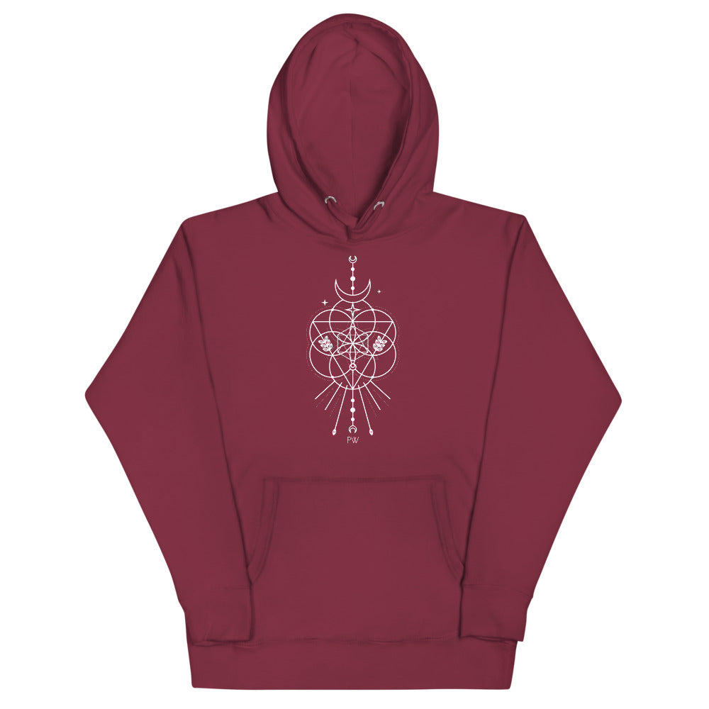 Parabolight Moon Unisex Hoodie (white logo)